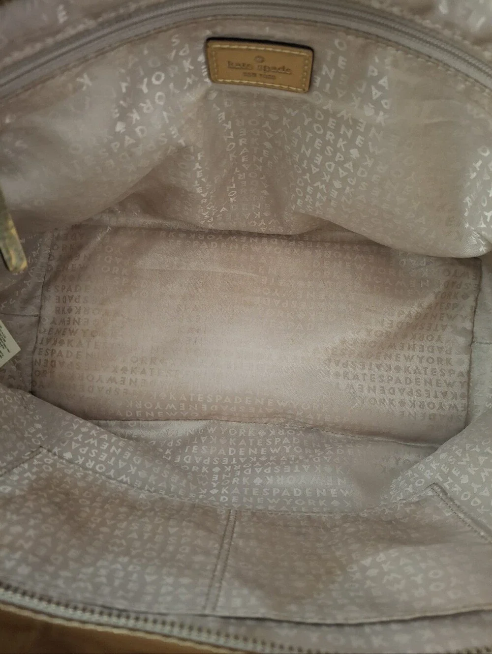 Kate Spade New York Metallic Gold Perforated Tote Bag & NWT Cosmetic Pouch Set
